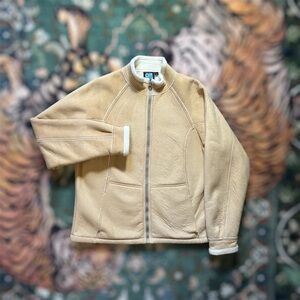 Alfwear KUHL Jetz Sherpa Lined Faux Suede Shearling Jacket Full Zip Tan Large